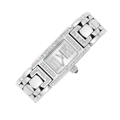 Lot 47 - Lady's Rhodium-Plated Gold, Mother-of-Pearl and Diamond 'Promesse' Wristwatch, Audemars Piguet