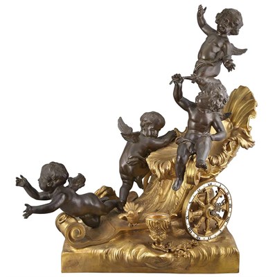 Lot 529 - Napoleon III Gilt and Patinated-Bronze Mantel...