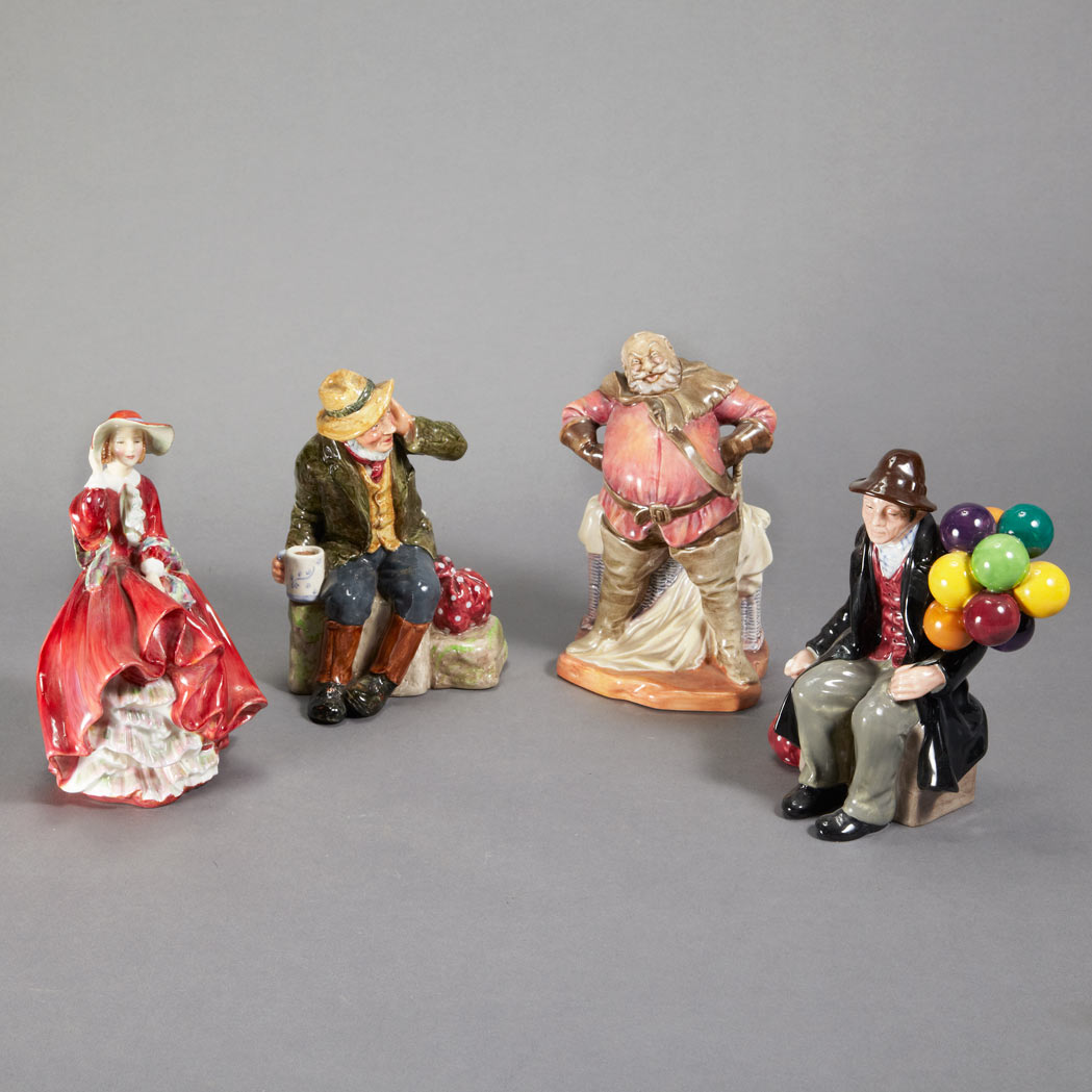 Lot 656 - Group of Four Royal Doulton Porcelain Figures...