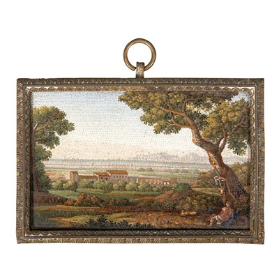Lot 191 - Framed Roman Miniature Micromosaic Plaque...