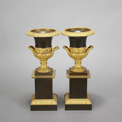 Lot 562 - Pair of Empire Style Gilt and Patinated-Bronze...