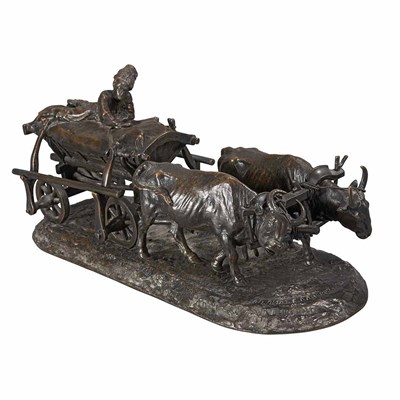 Lot 324 - Russian Style Bronze Figural Group of a Chumak...