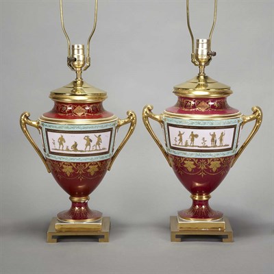 Lot 376 - Pair of Vienna Style Metal Mounted Gilt...