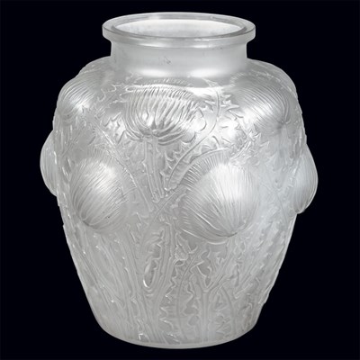 Lot 443 - R. Lalique Molded Glass Domremy Vase Marcilhac...