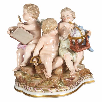 Lot 367 - Meissen Porcelain Allegorical Figural Group of...