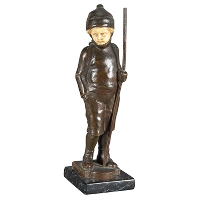 Lot 462 - Continental Bronze and Ivory Figure of a Boy...