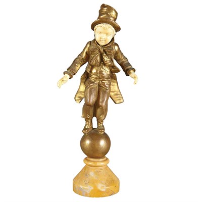 Lot 464 - French Gilt-Bronze and Ivory Figure of a Boy...