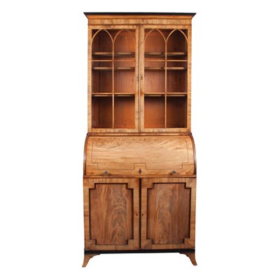 Lot 374 - Regency Mahogany Bureau Bookcase First quarter...