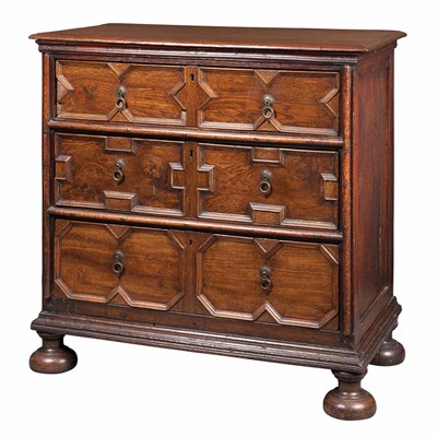 Lot 344 - Jacobean Style Oak Chest of Drawers The...