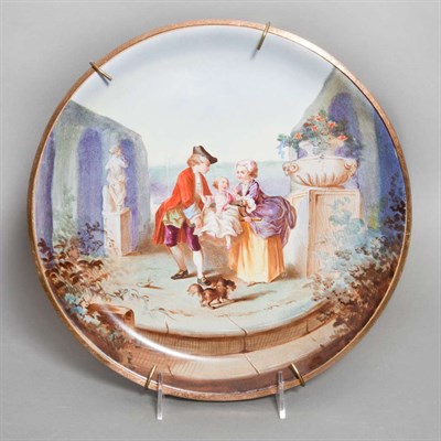 Lot 452 - French Painted Porcelain Plate Diameter 12...