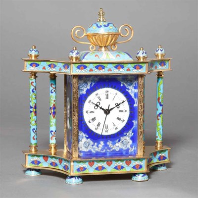 Lot 369 - Chinese Export Style Cloisonne Mantel Clock...