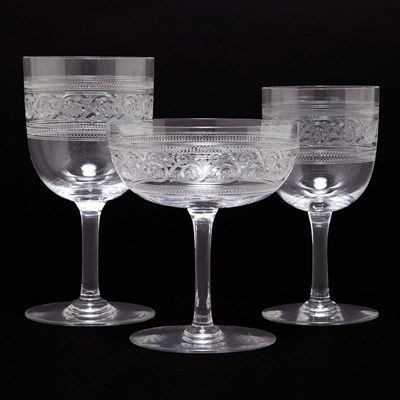 Lot 230 - Set of Thirteen Baccarat Stemware Glasses...