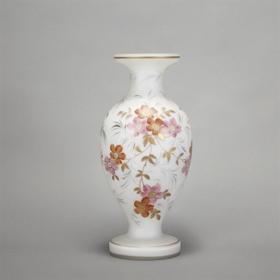 Lot 651 - Continental Hand Painted Molded Glass Vase Of...