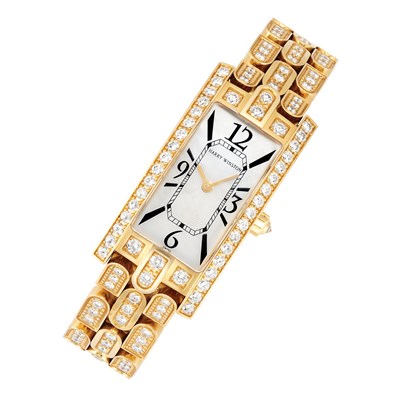 Lot 316 - Lady's Gold, Mother-of-Pearl and Diamond 'Avenue C' Wristwatch, Harry Winston
