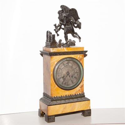 Lot 558 - Continental Bronze and Sienna Marble Mantel...
