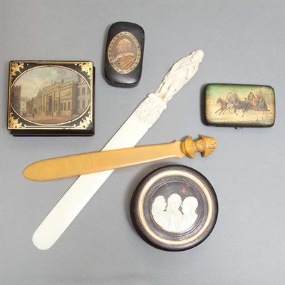Lot 309 - Two Faux Ivory Letter Openers; Ivory And Treen...
