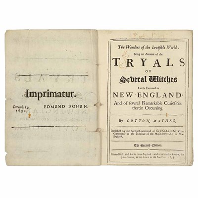 Lot 179 - MATHER, COTTON The Wonders of the Invisible...