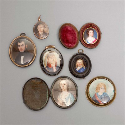 Lot 299 - Group of Thirteen Framed Portrait Miniatures...