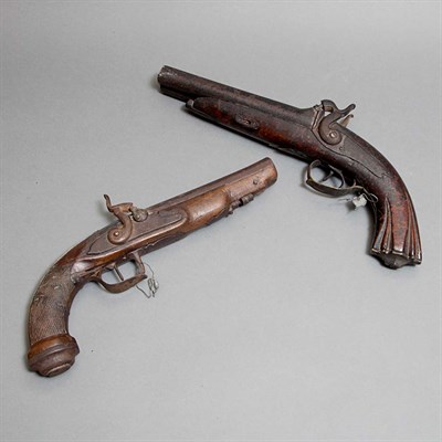 Lot 306 - Two Antique Dueling Pistols Length 13 inches.