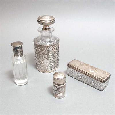Lot 397 - Group of Twelve Silver Mounted Glass Bottles,...