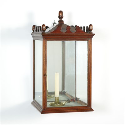 Lot 544 - George III Mahogany Wall Mounted Lantern Late...