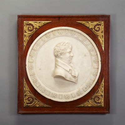 Lot 253 - Framed Marble Portrait 19th Century Depicting...