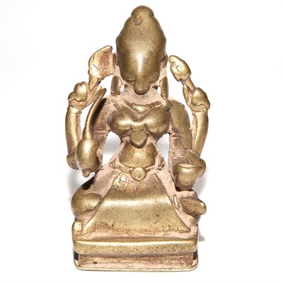 Lot 551 - Bronze Figure of a Buddha with a Sword Height...