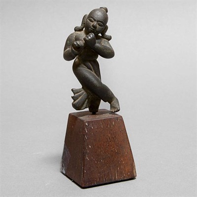 Lot 313 - Indian Bronze Figure of a Flute Player Height...