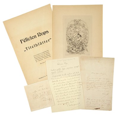 Lot 292 - ROPS, FELICIEN Group of two autograph notes...