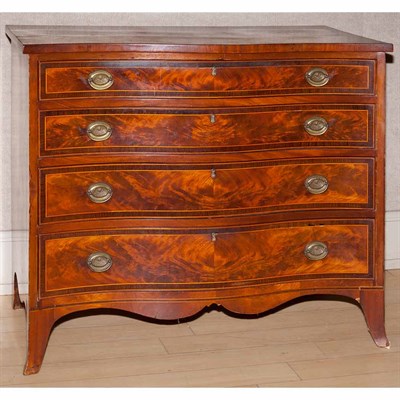 Lot 326A - Federal Inlaid Mahogany Serpentine Front Chest...