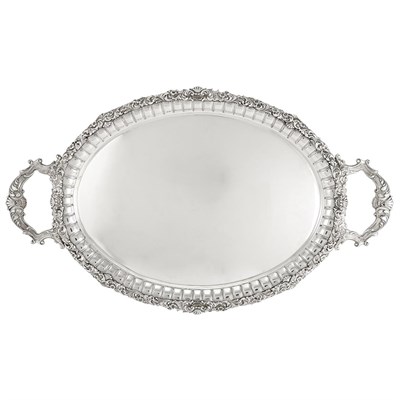Lot 295 - Italian Sterling Silver Two-Handled Tray...