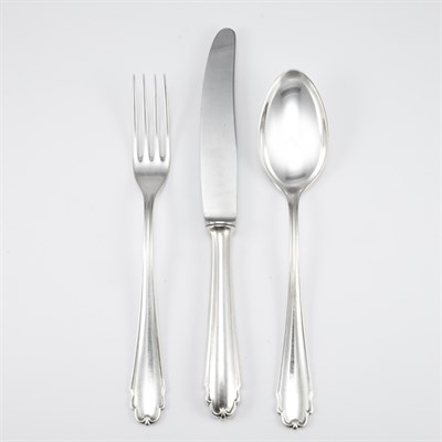 Lot 302 - Continental Silver Flatware Service Bruckmann...