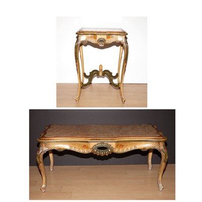 Lot 199 - Rococo Style Carved and Painted Furniture...