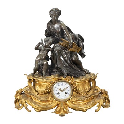 Lot 428 - Napoleon III Gilt and Patinated-Bronze Figural...