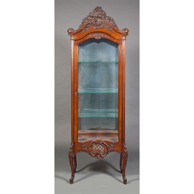 Lot 200 - Louis XV Style Carved Mahogany Vitrine The...