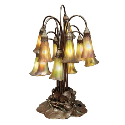 Lot 511 - Tiffany Studios Bronze and Favrile Glass...