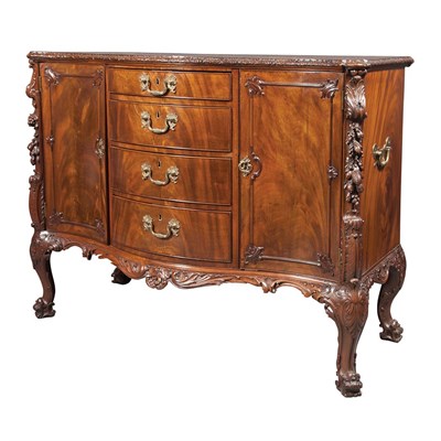 Lot 193 - George III Style Mahogany Serpentine Cabinet...