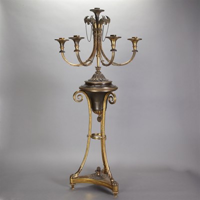 Lot 371 - Louis XVI Gilt and Patinated-Bronze...