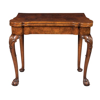 Lot 280 - George II Walnut Fold-Over Games Table 18th...