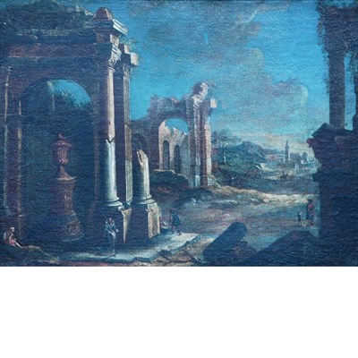 Lot 58 - Manner of Francesco Zuccarelli Figures among...