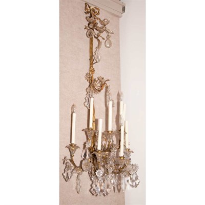 Lot 268 - Louis XV Style Gilt-Metal and Glass Nine-Light...