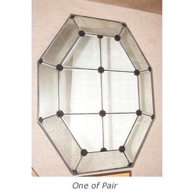 Lot 323 - Pair of Mirror and Weathered Metal Framed...