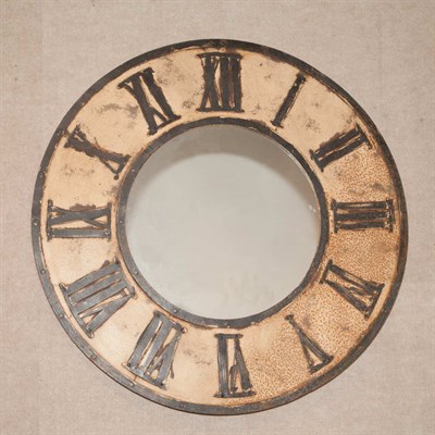 Lot 231 - Painted Metal Clock-Form Mirror Diameter 42...