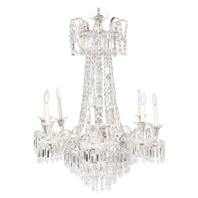 Lot 325 - Regency Polished Steel and Cut Glass...