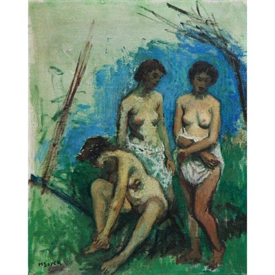 Lot 90 - Moses Soyer American, 1899-1974 Three Women...