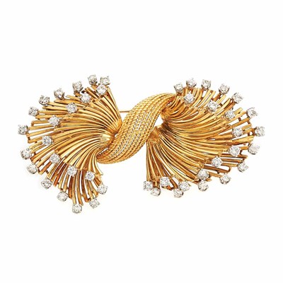 Lot 559 - Gold and Diamond Spray Brooch