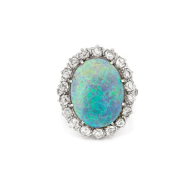 Lot 427 - Platinum, Opal and Diamond Ring