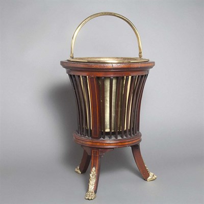 Lot 428 - Regency Style Brass and Mahogany Jardiniere...