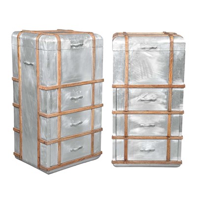 Lot 271 - Pair of Leather Bound Silver Painted Metal...