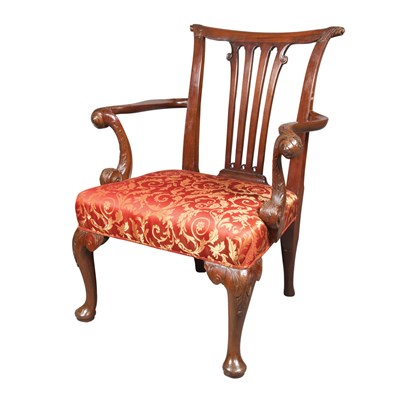 Lot 229 - George II Mahogany Open Armchair Mid 18th...